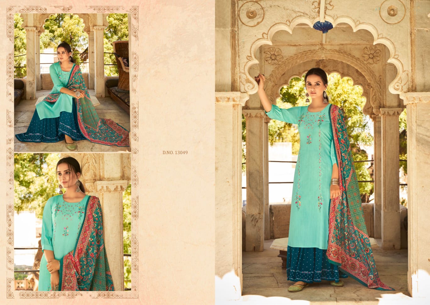 kivi kajree glorious fancy innovative style top sarara with dupatta  catalog
