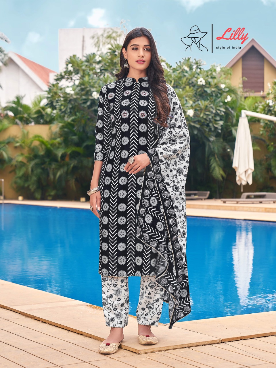 lily and lali tha Kashmir files linen cotton new and modern style top with bottom and dupatta catalog