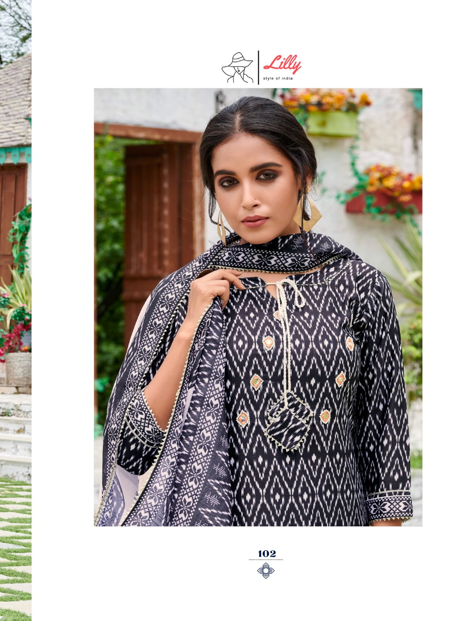 lily and lali tha Kashmir files linen cotton new and modern style top with bottom and dupatta catalog