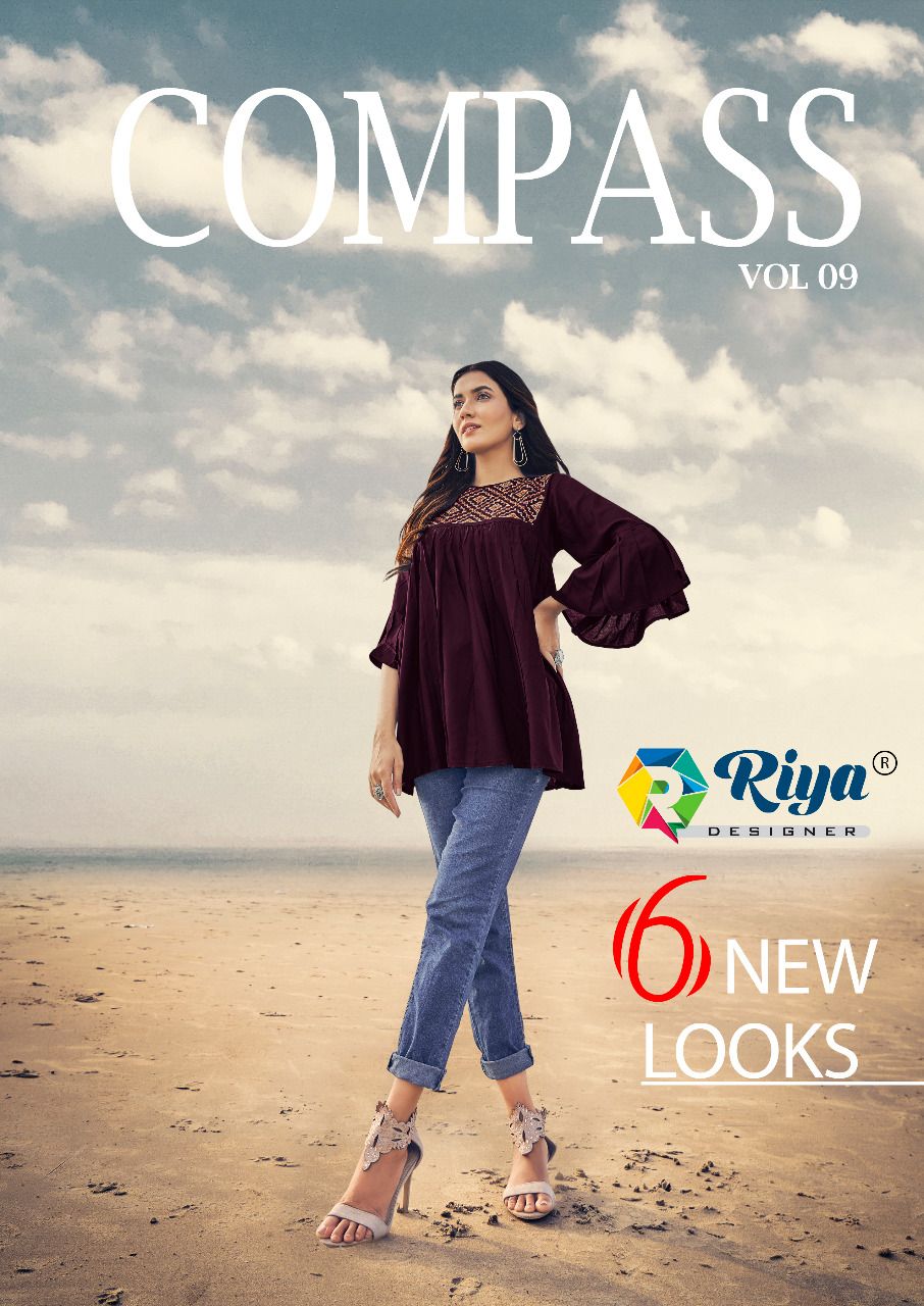 riya designer Compass Vol 9 rayon modern look top catalog