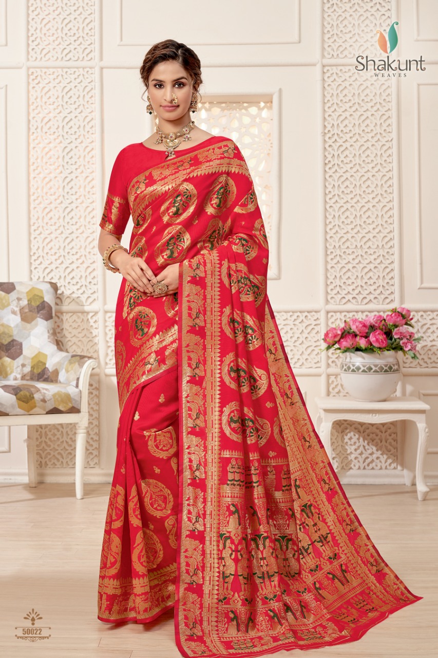 shakunt weaves sarvmangal silk graceful look saree catalog
