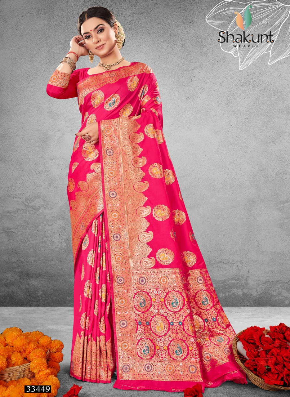 shakunt weaves sks fancy 1043 art silk  decent look saree catalog