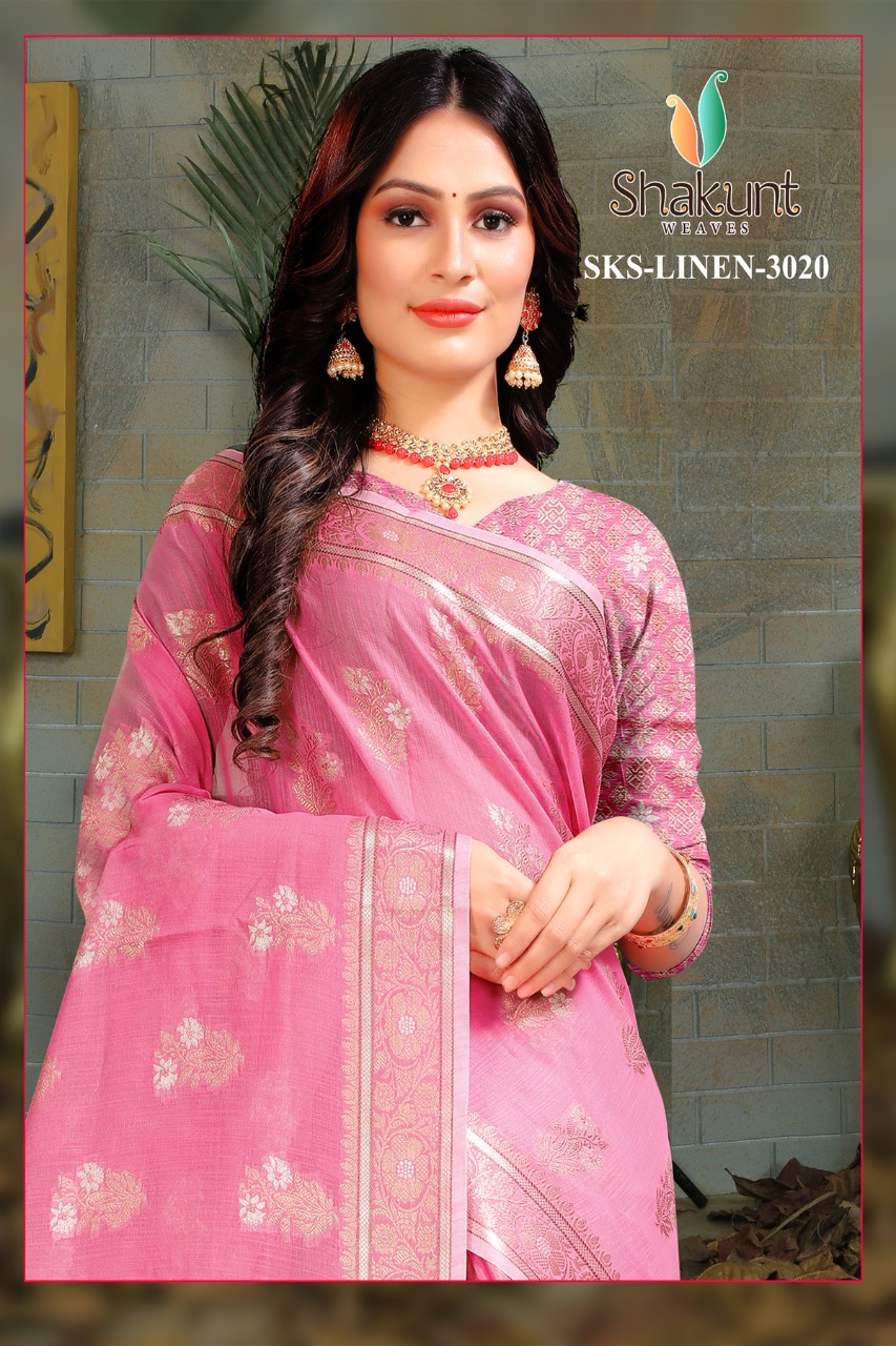 shakunt weaves sks linen 3020 elegant saree catalog