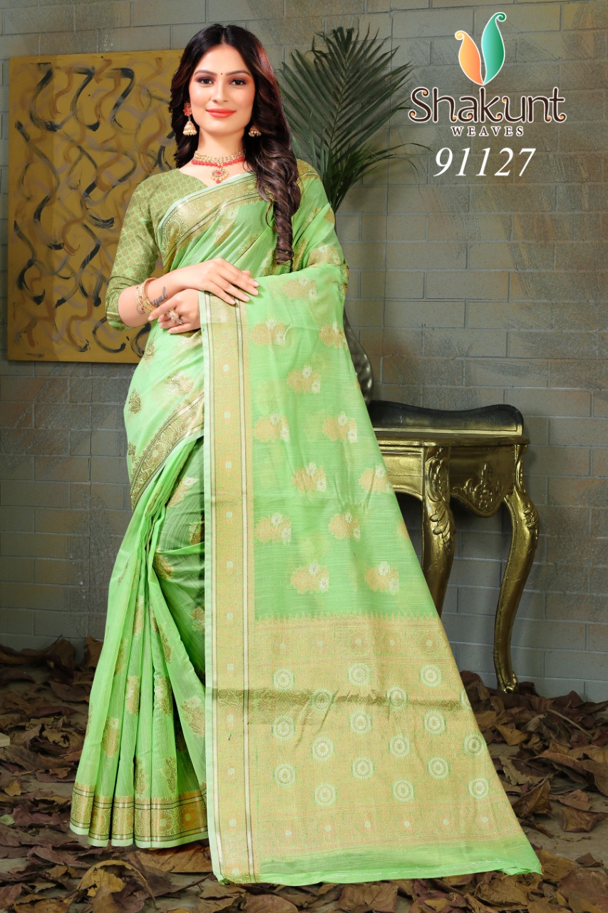 shakunt weaves sks linen 3020 elegant saree catalog