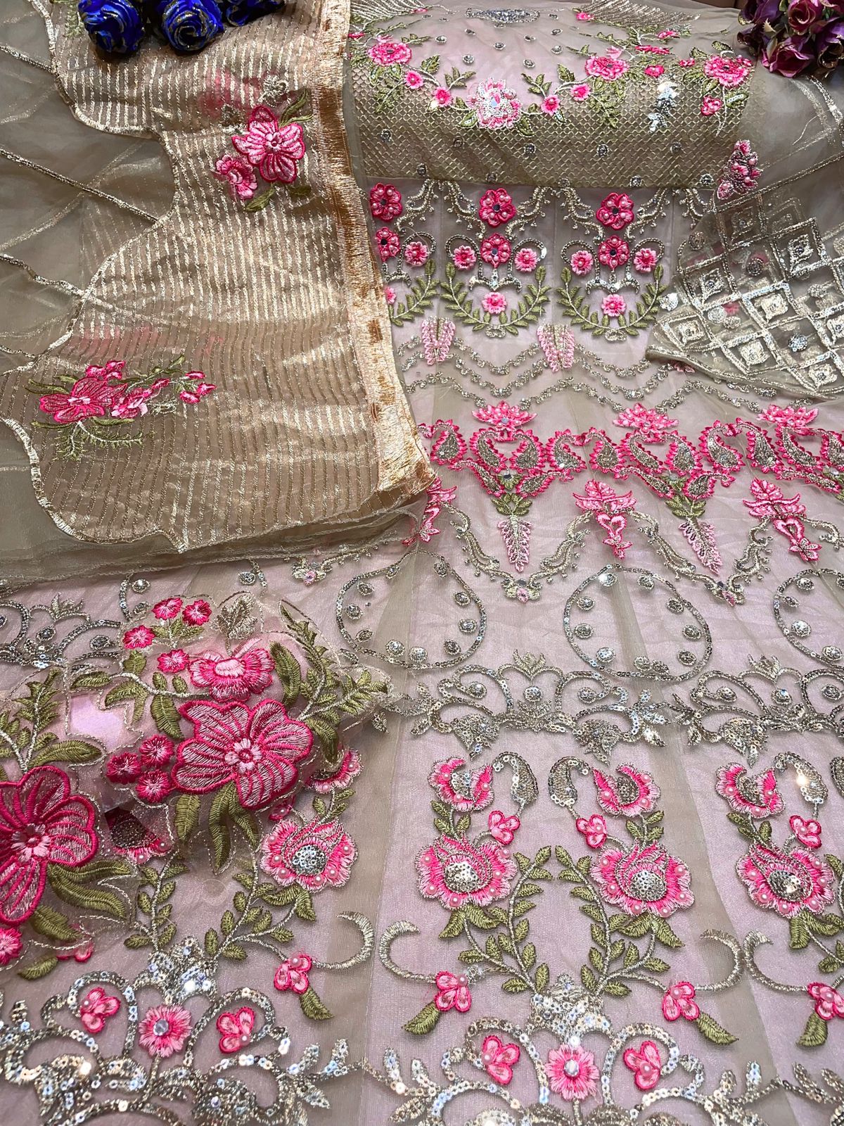 shanaya rose bridel s 100 heavy butterfly net catchy look salwar suit single