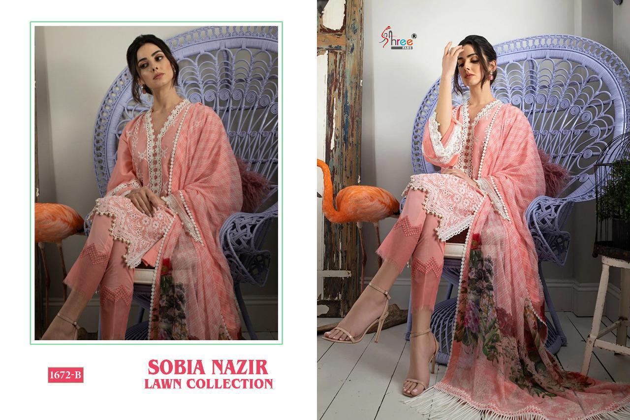 shree fab  sobiya nazir lawn collection cotton regal look salwar suit catalog