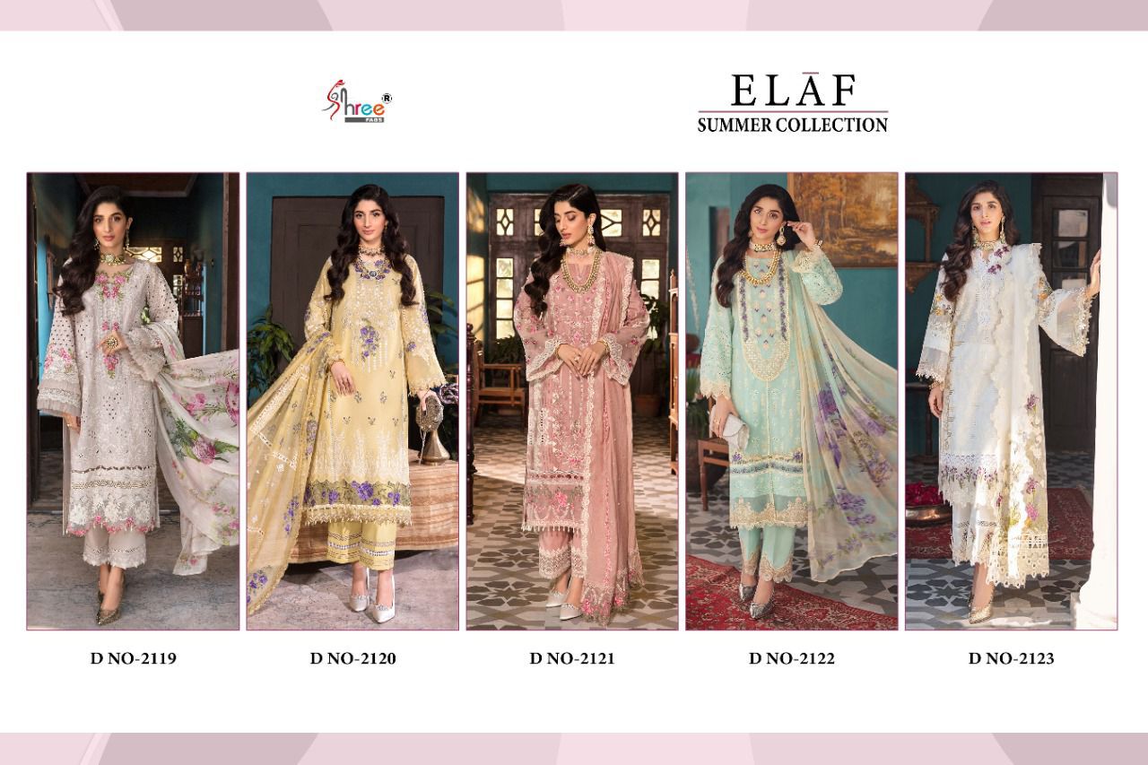 shree fab elaf summer collection cotton regal look salwar suit catalog