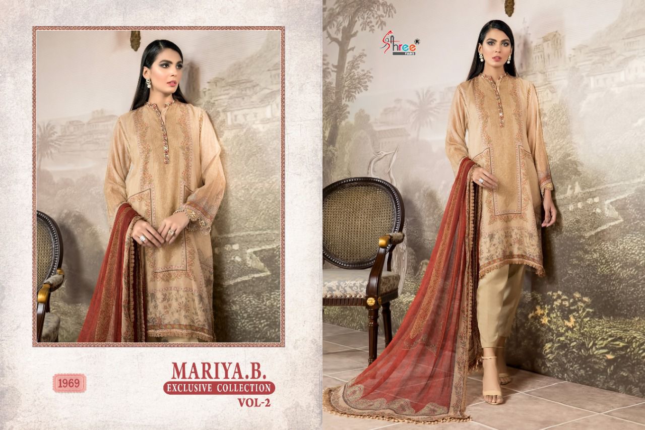 shree fab mariya b exclusive collection vol 2 cotton graceful look salwar suit with siffon dupatta catalog