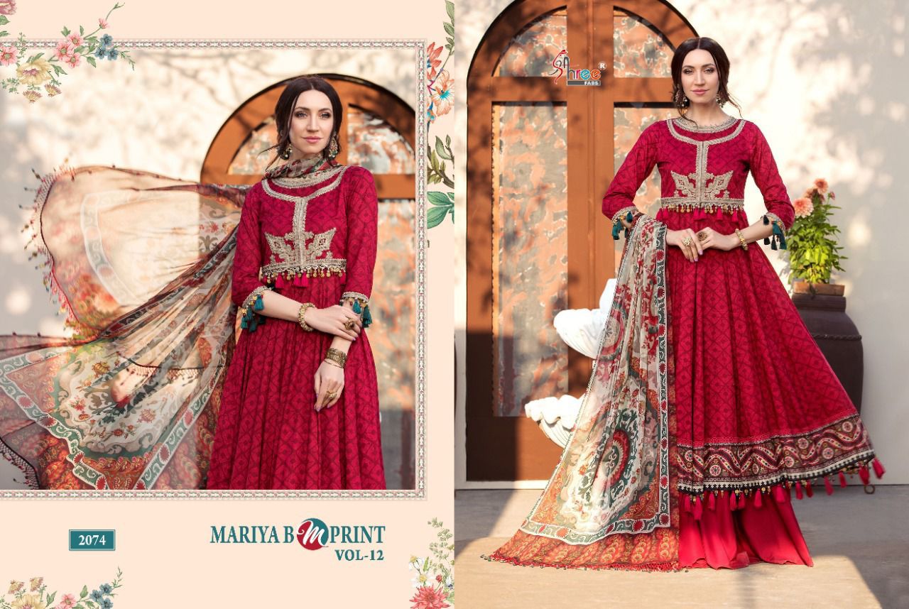 shree fab mariya b m print vol 12 cotton innovative print salwar suit with cotton dupatta catalog