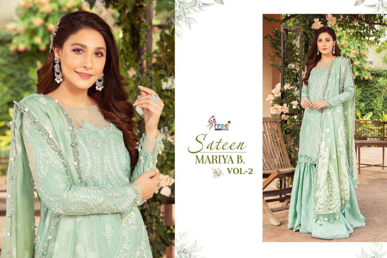 shree fab sateen mariya b vol 2 cotton authentic fabric salwar suit catalog