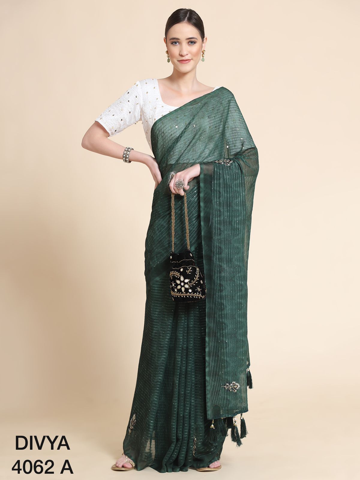 the style divya 4062 turkey gerogette decent look saree catalog