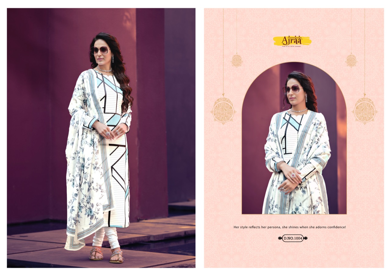 ajraa shanaya cotton authentic fabric salwar suit catalog
