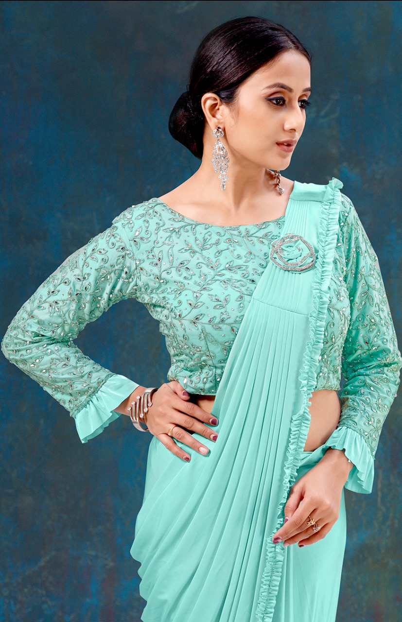 Amoha trendz Design No 1015587 Imported Lycra gorgeous look saree catalog