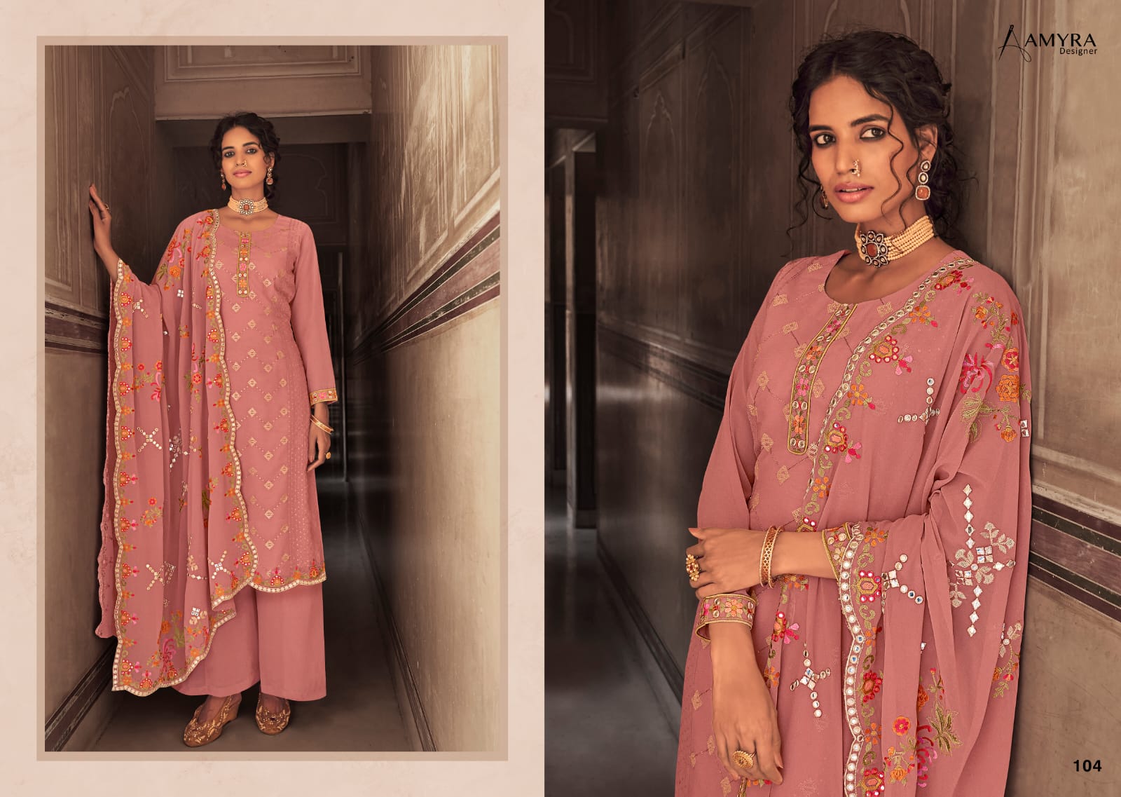 amyra designer dream georgette graceful look salwar suit catalog