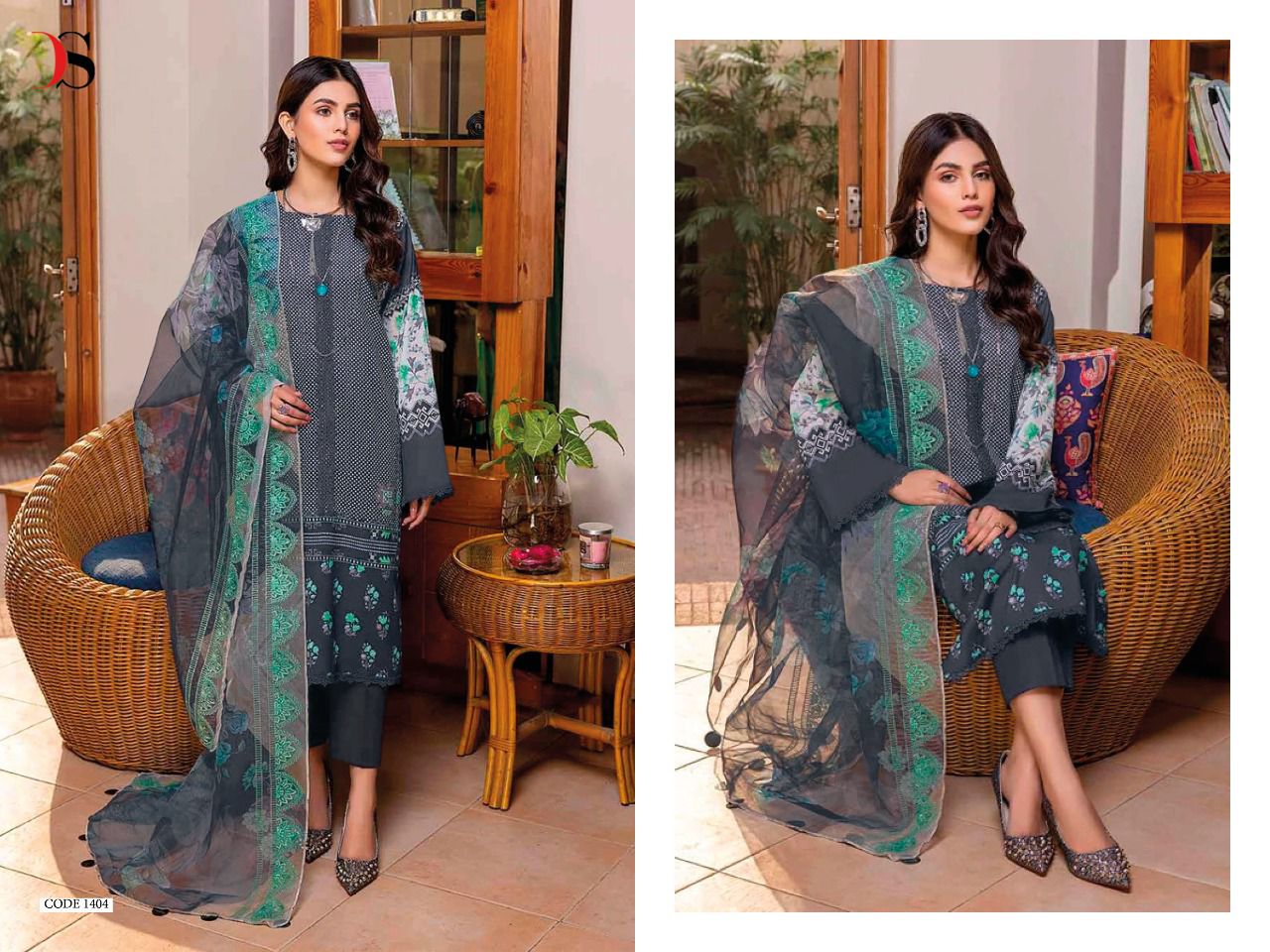 deepsy suit ainq 22  nx cotton regal look salwar suit with chiffon dupatta catalog