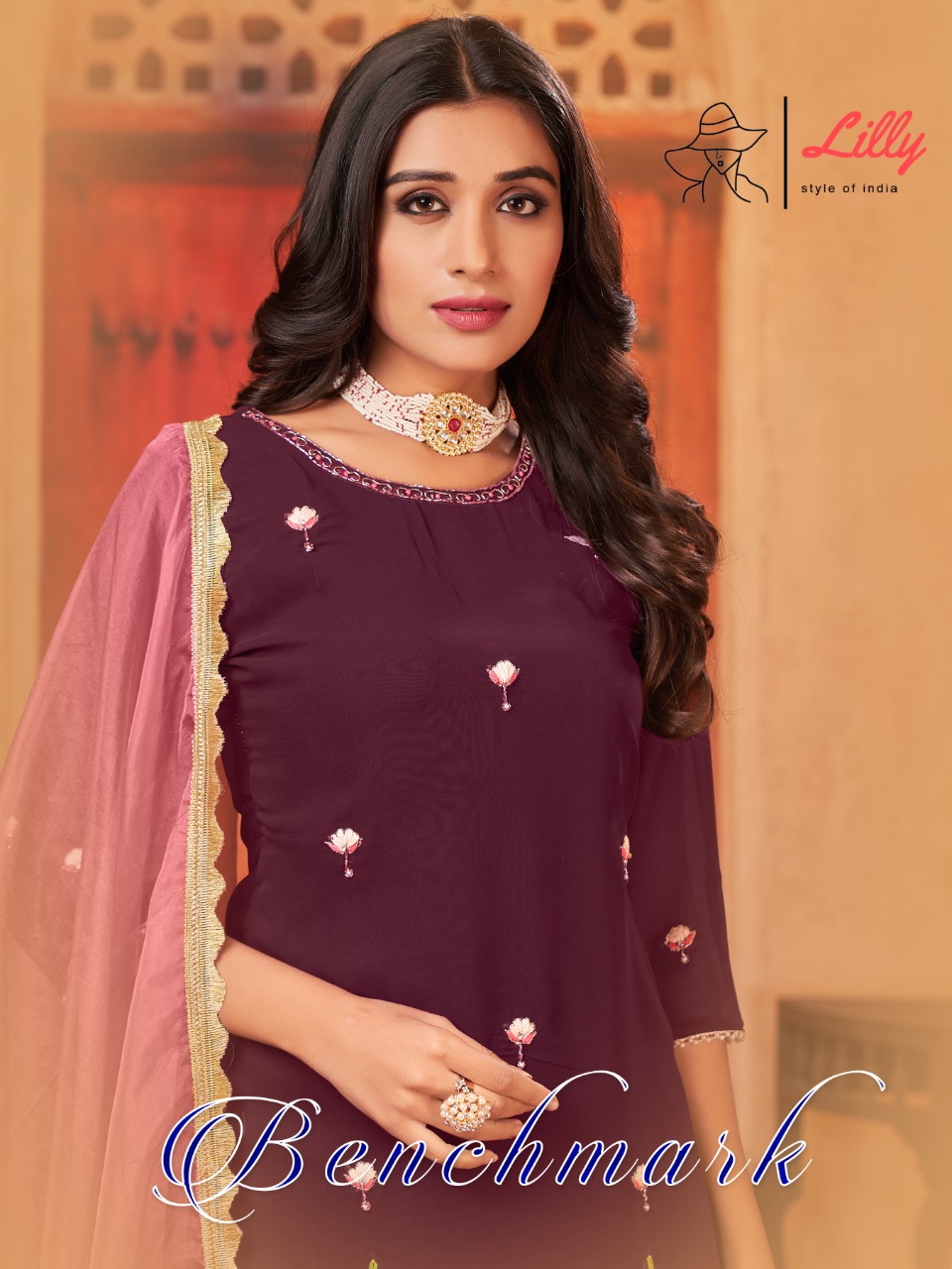 lilly style of india Benchmark jorjet new nad modern style top with sharara and dupatta catalog