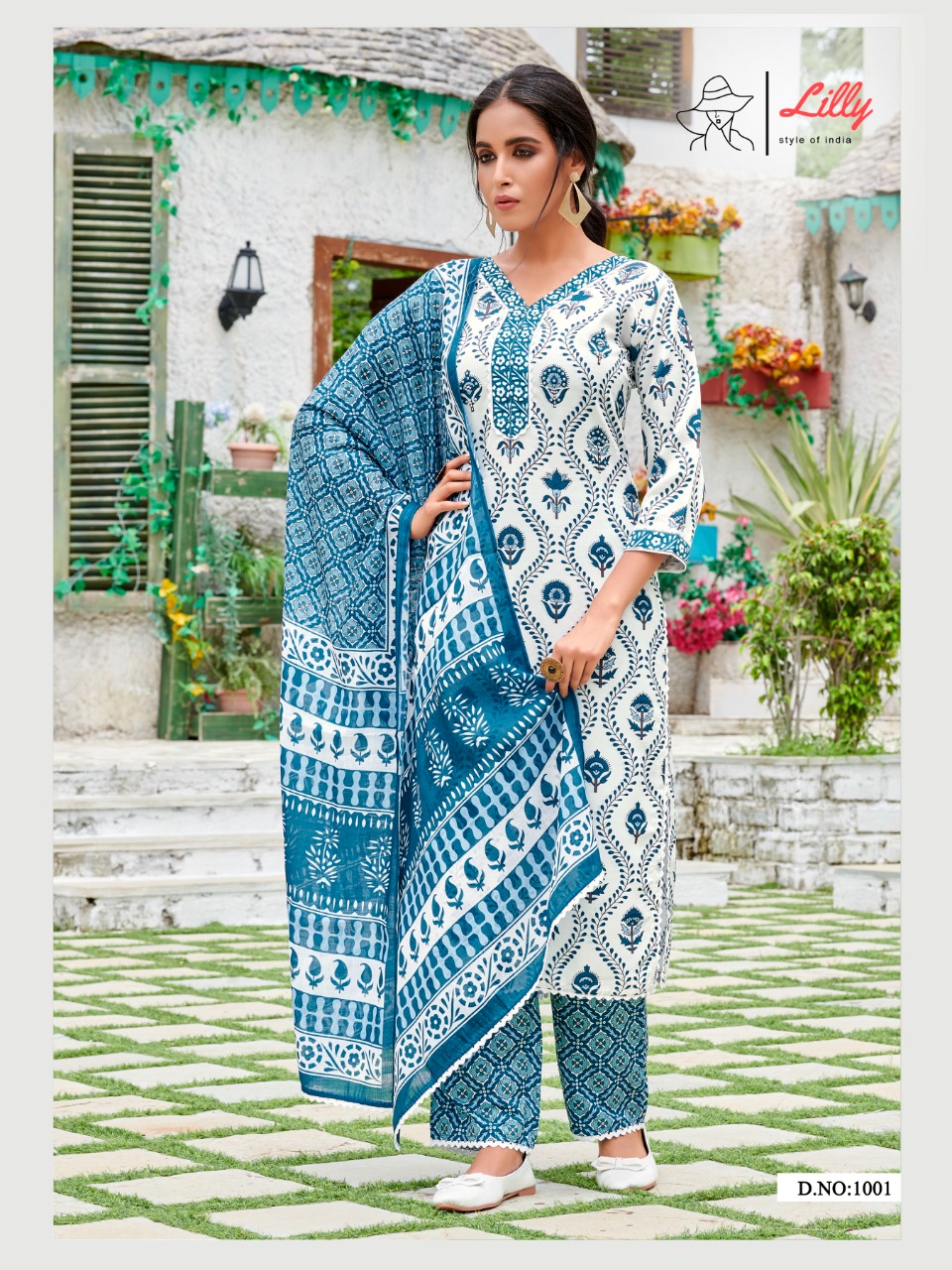 lilly style of india pushpa linen cotton new and modern style top pent with dupatta catalog
