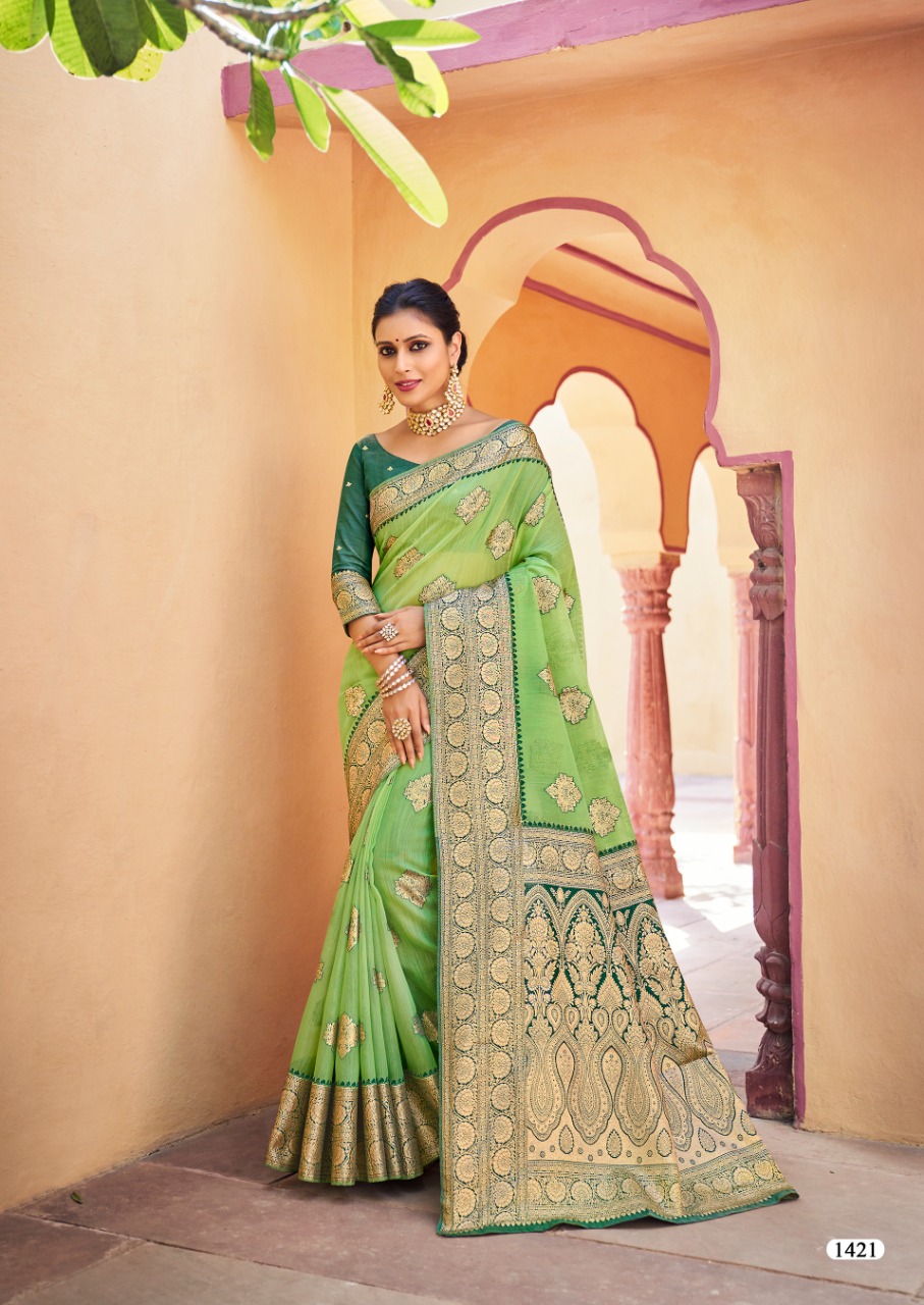 lt revanta creation noor Weaving Silk innovative look saree catalog