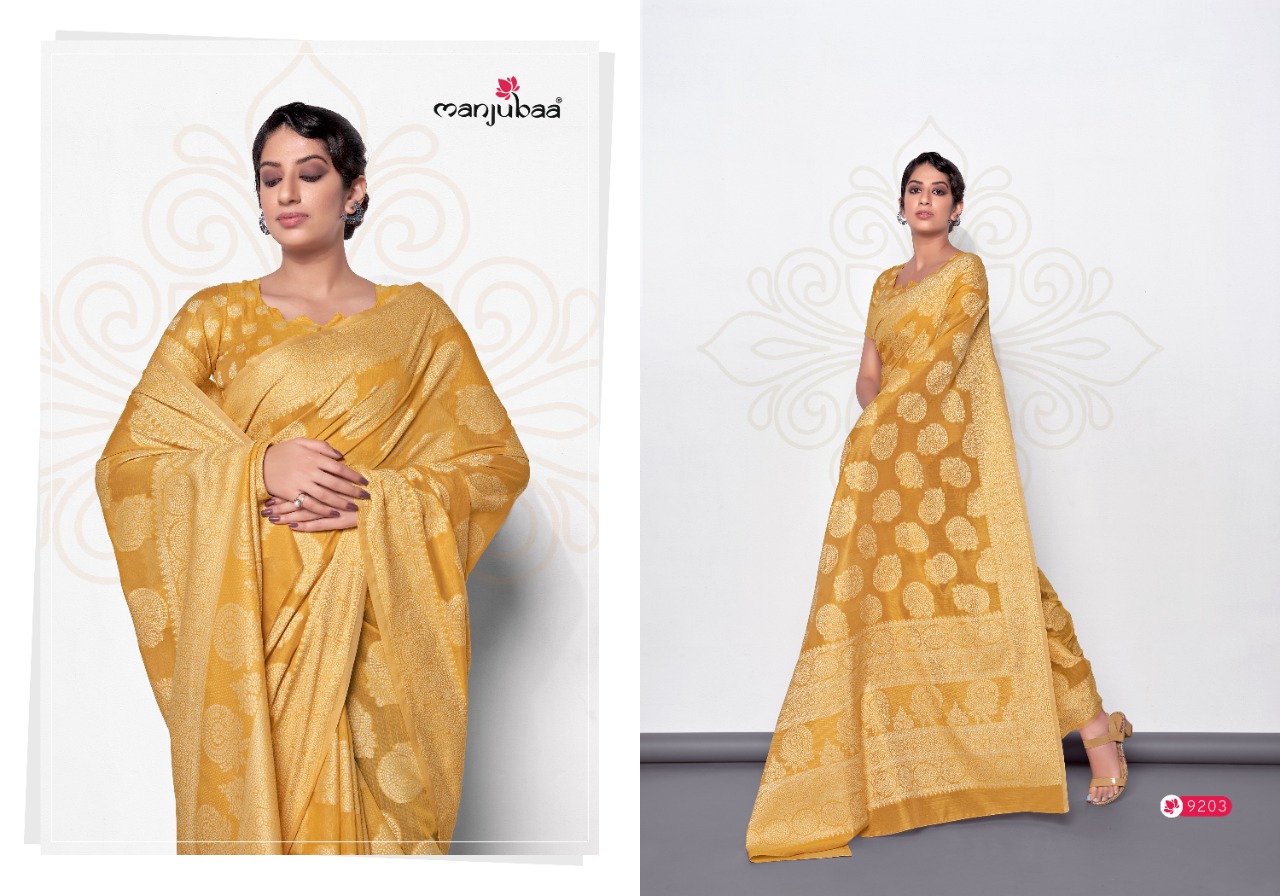 manjubaa muskaan 2 silk 9200 cotton festive look saree catalog