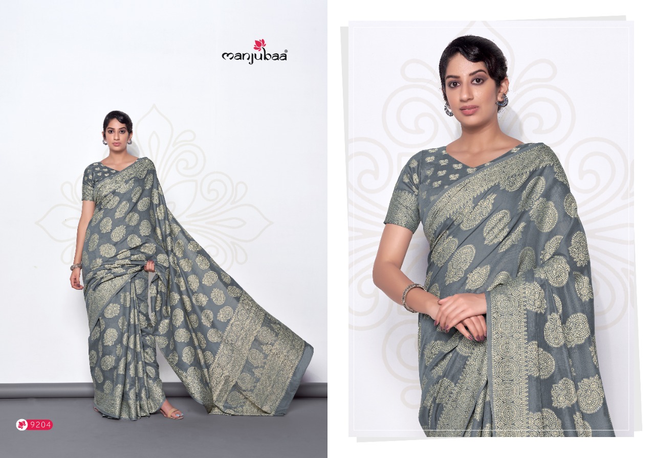 manjubaa muskaan 2 silk 9200 cotton festive look saree catalog