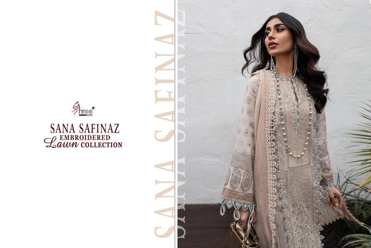 shree fab sana safinaz embroidered lawn collection lawn cotton catchy look salwar suit with chiffon dupatta catalog