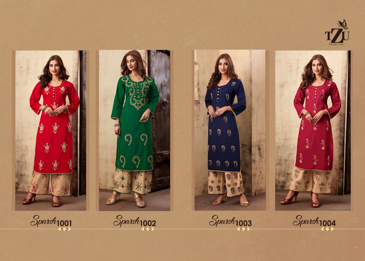 tzu sparsh cotton new and modern style top plazzo catalog