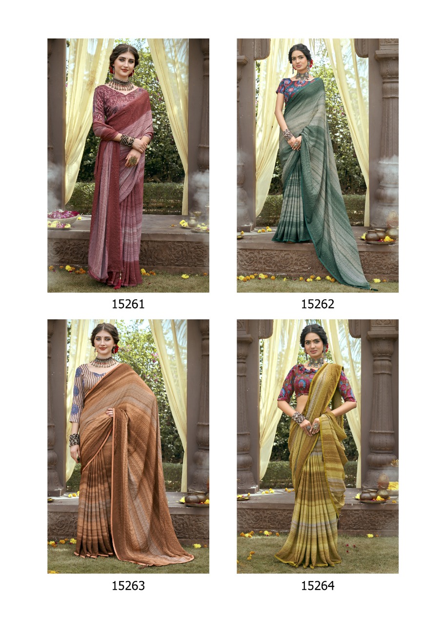 vallabhi print aalia Kasturi Crape attractive look saree catalog