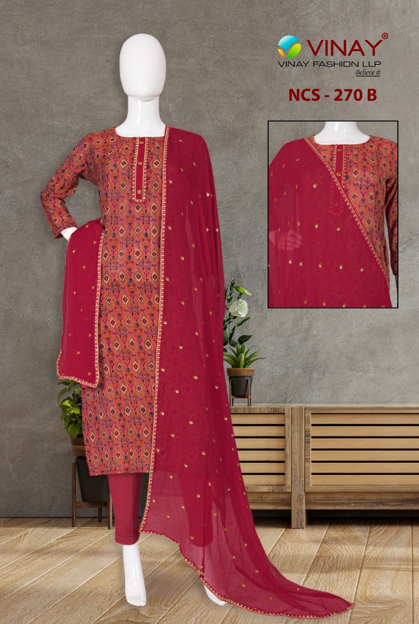 vinay fashion d no 270 modal print regal look salwar suit colour set