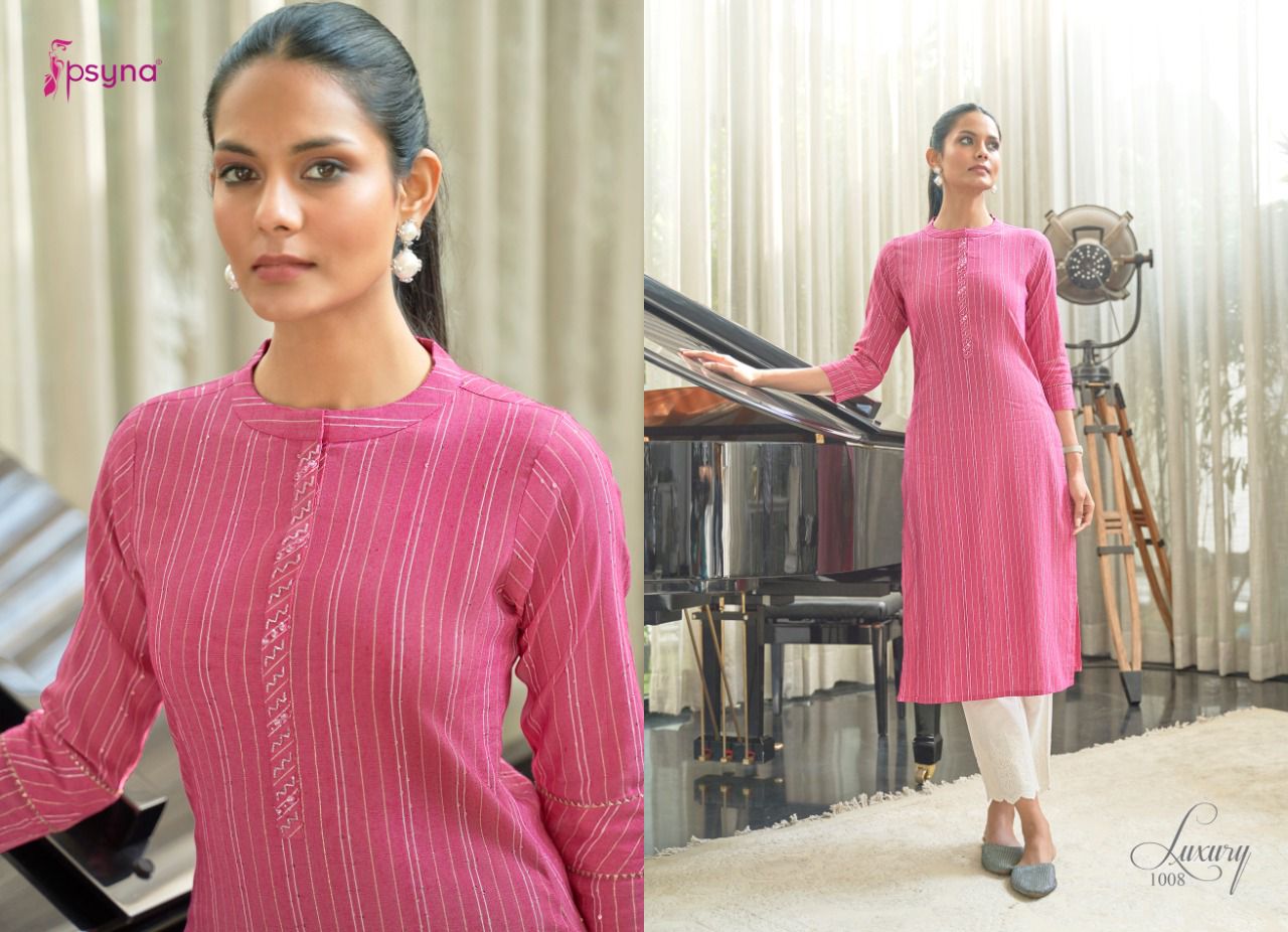 psyna luxury cotton decent look kurti catalog