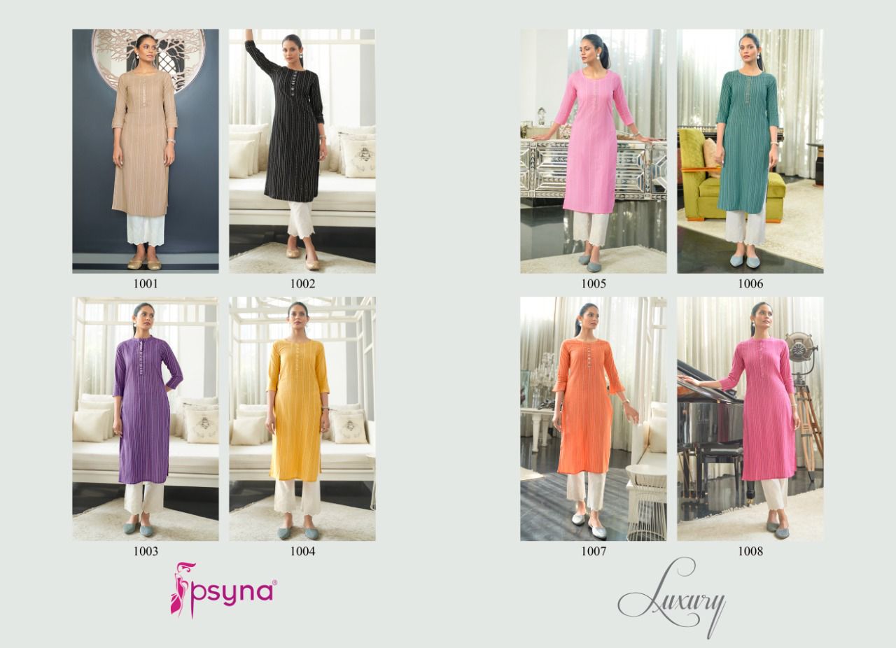 psyna luxury cotton decent look kurti catalog