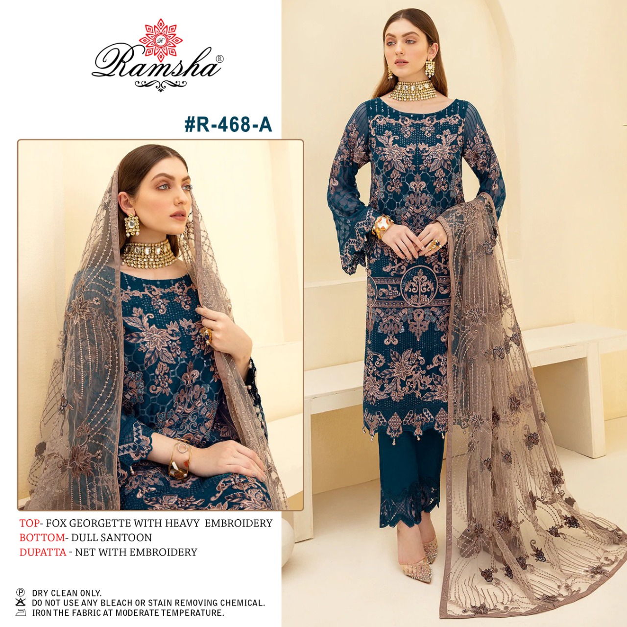 ramsha ramsha r 468 nx georgette decent look salwar suit catalog