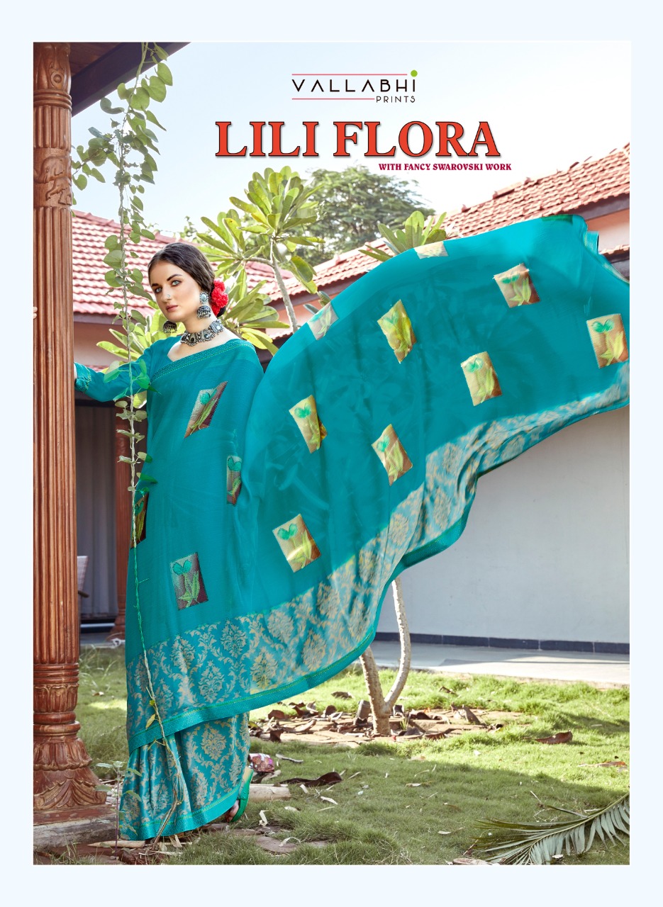 vallabhi print lili flora Brasso Print exclusive print saree catalog