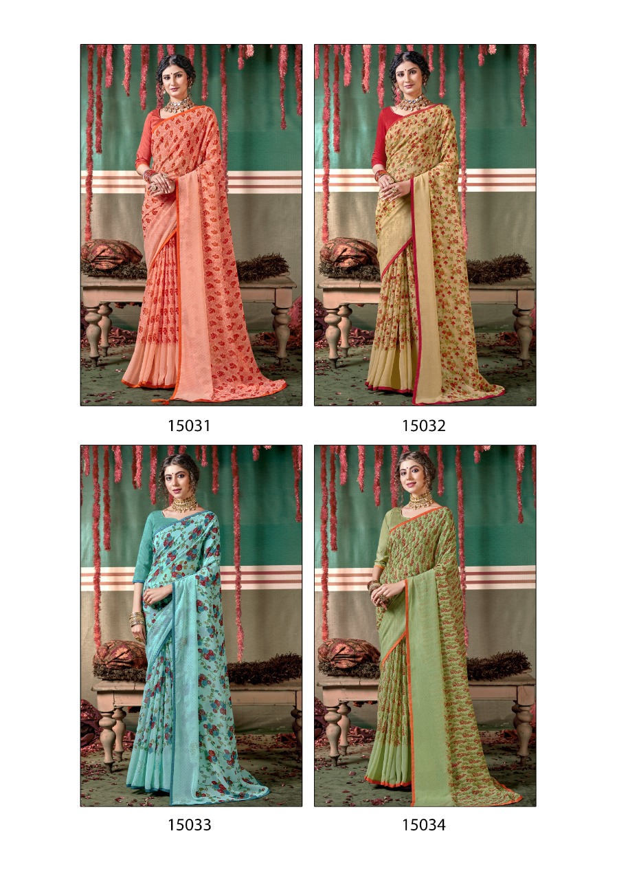 vallabhi print maitrika vol 3 moss chiffon astonishing print saree catalog