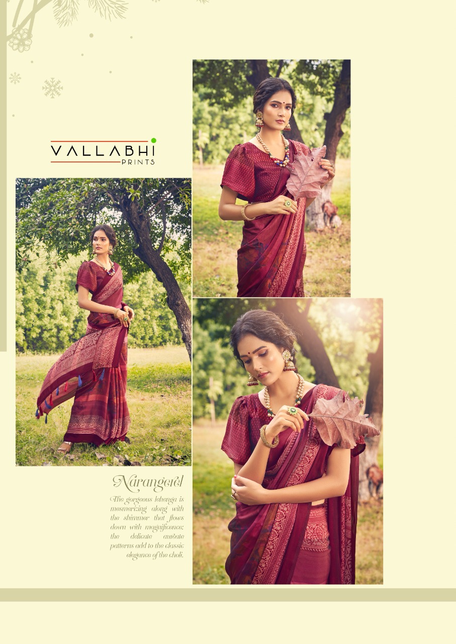 vallabhi print narrow rangoli exclusive print saree catalog