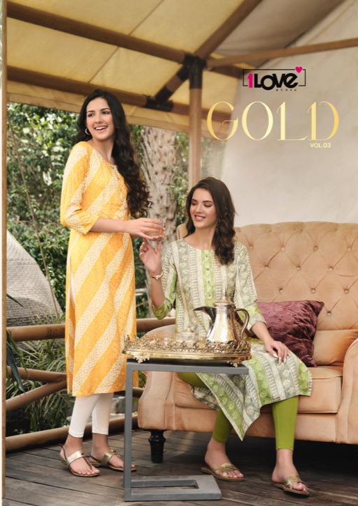 1love gold vol 3 rayon attractive kurti catalog