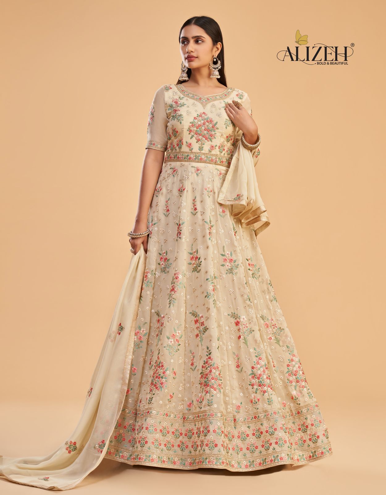 alizeh Gulbahaar georgette elegant look lehngha choli catalog
