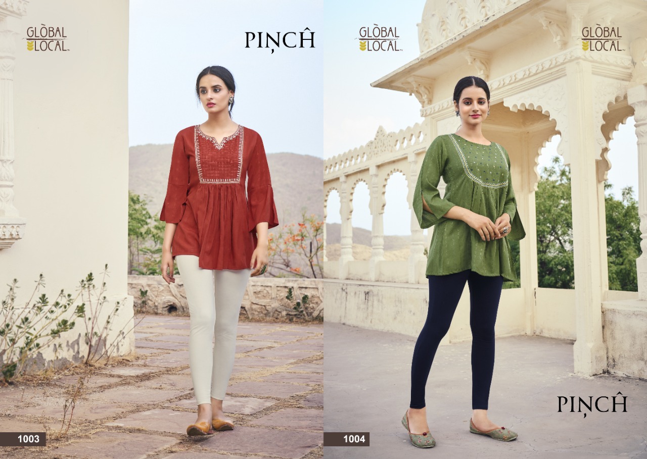 global local pinch rayon classic trendy look top catalog
