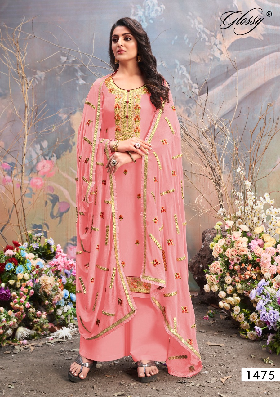 glossy glossy 1475 uppada gorgeous look salwar suit catalog