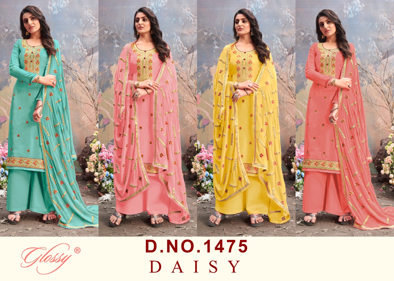 glossy glossy 1475 uppada gorgeous look salwar suit catalog