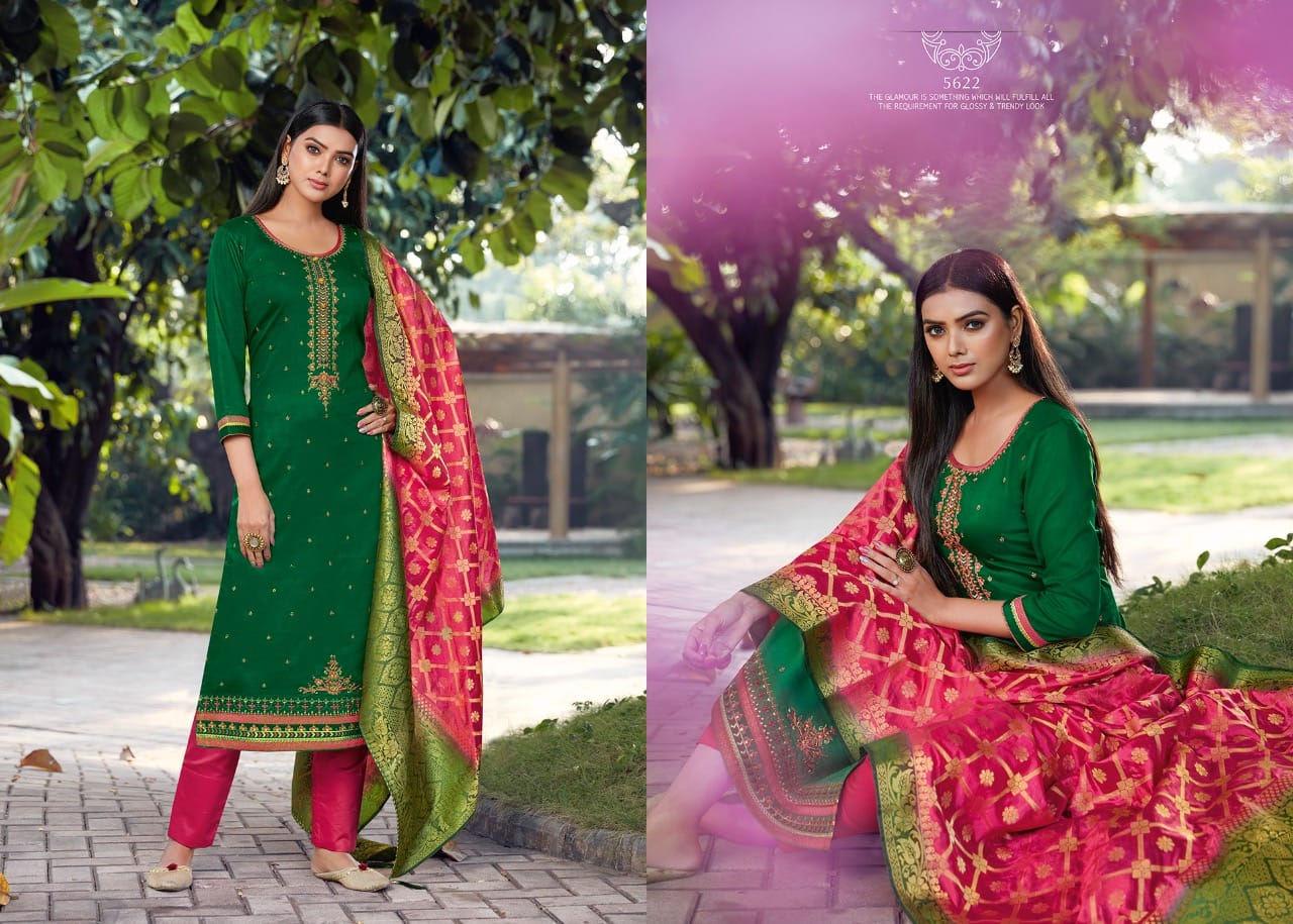 Kessi fabrics Asopalav vol 16 silk attractive embroidary look Salwar suits catalog