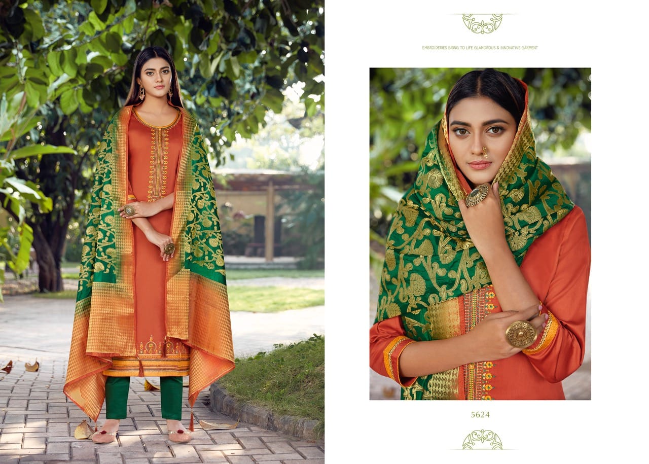 Kessi fabrics Asopalav vol 16 silk attractive embroidary look Salwar suits catalog