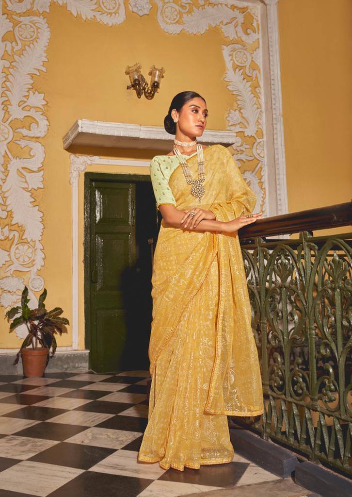 lt saree kashvi creation apsara organza silk graceful print saree catalog