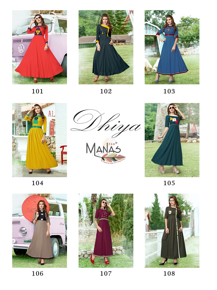 Manas presenting dhiya vol 1 casual fancy wear kurtis concept