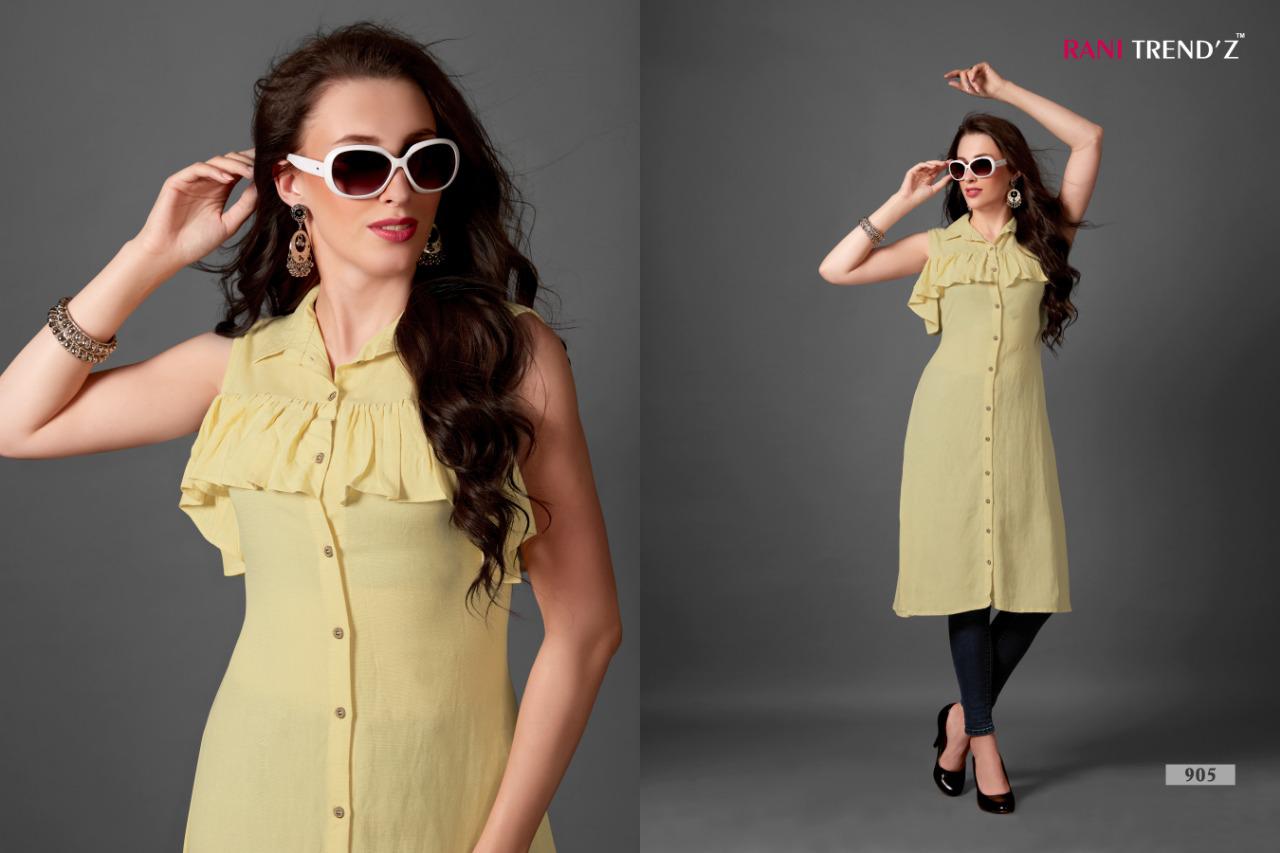 Rani trendz top model 4 casual wear fancy rayon tunics design