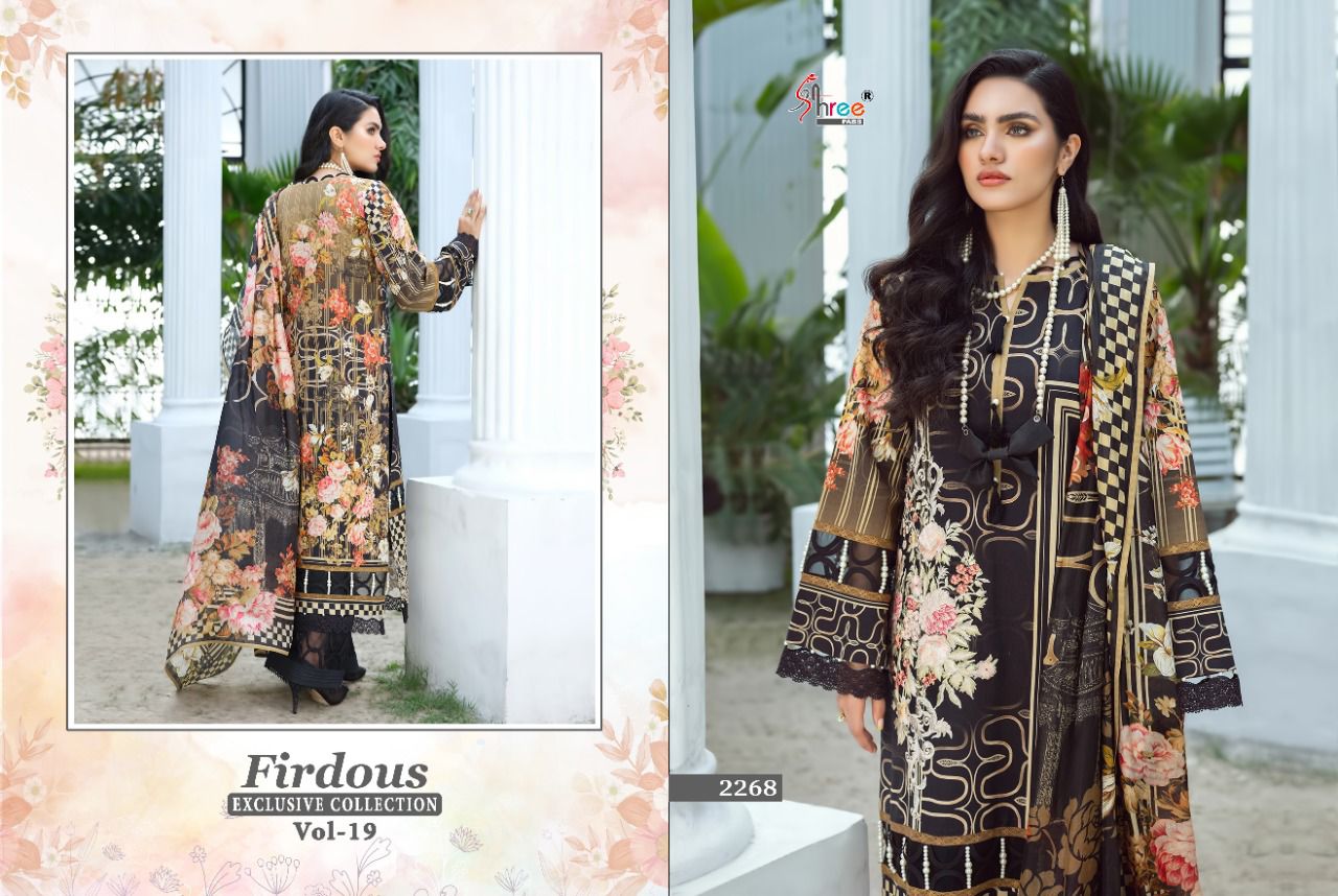 shree fab firdous exclusive collection vol 19 cotton elegant print salwar suit with cotton dupatta catalog