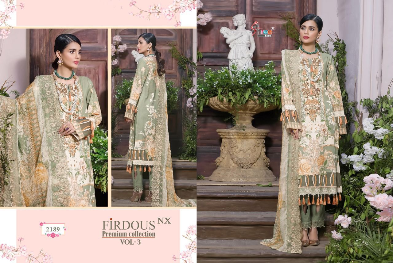 shree fab firdous premium collection vol 03nx cotton attrective look salwar suit cotton dupatta catalog