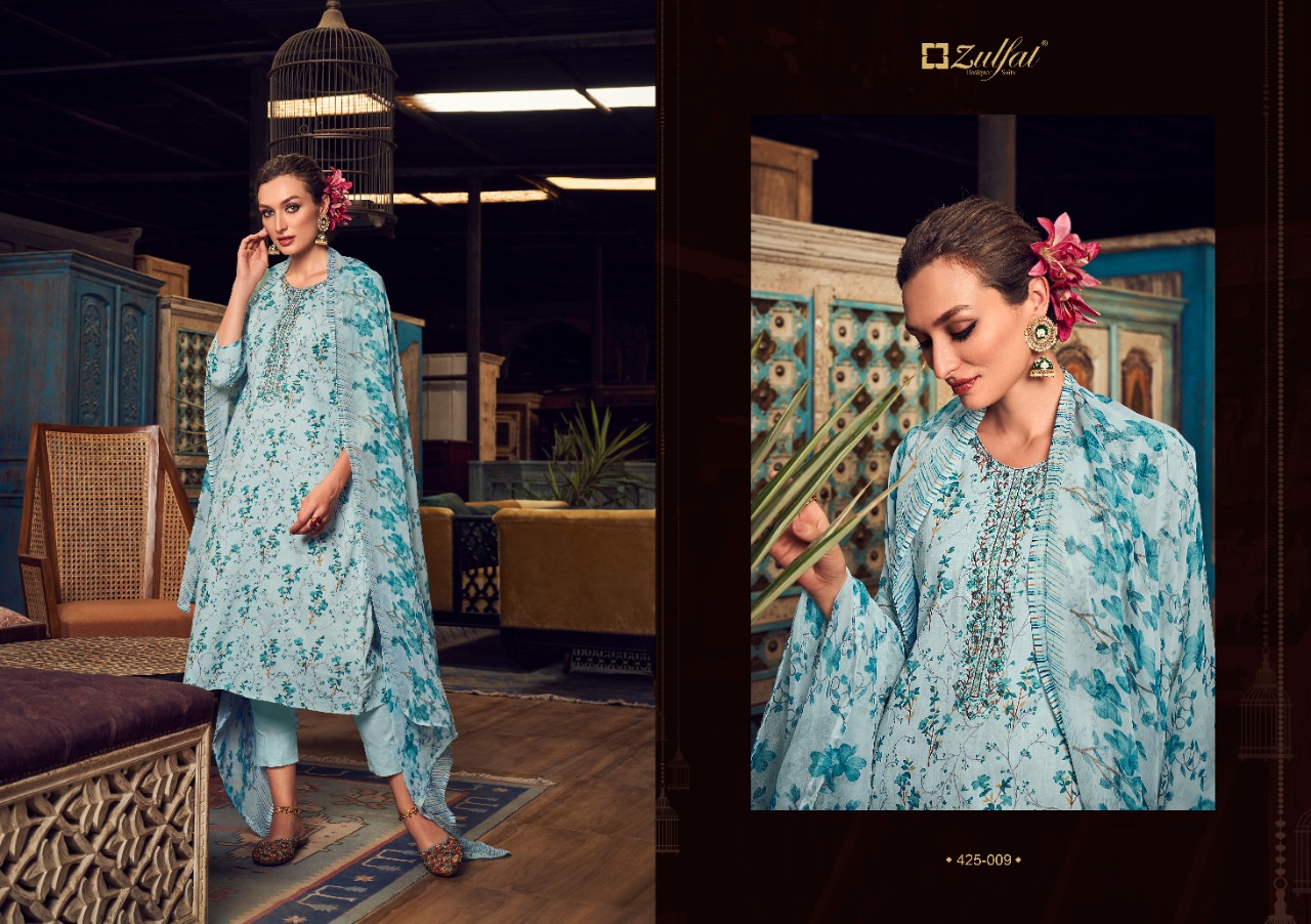 zulfat designer suit mitakshi cotton gorgeous look salwar suit catalog