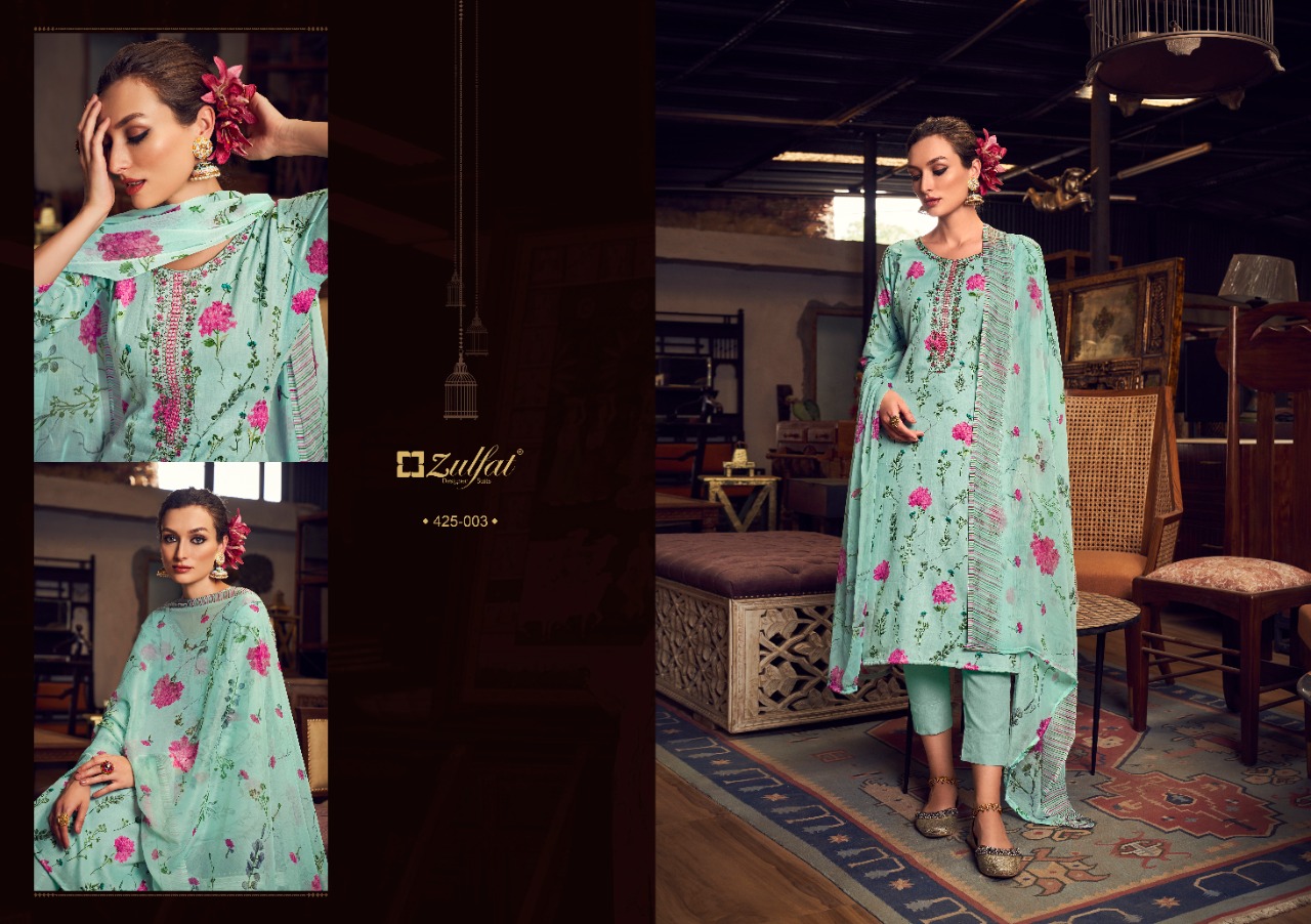 zulfat designer suit mitakshi cotton gorgeous look salwar suit catalog
