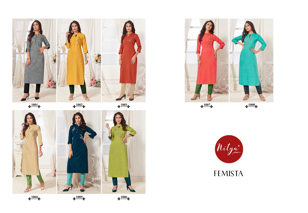 Lt nitya femista colourful fancy kurties daily wear collection