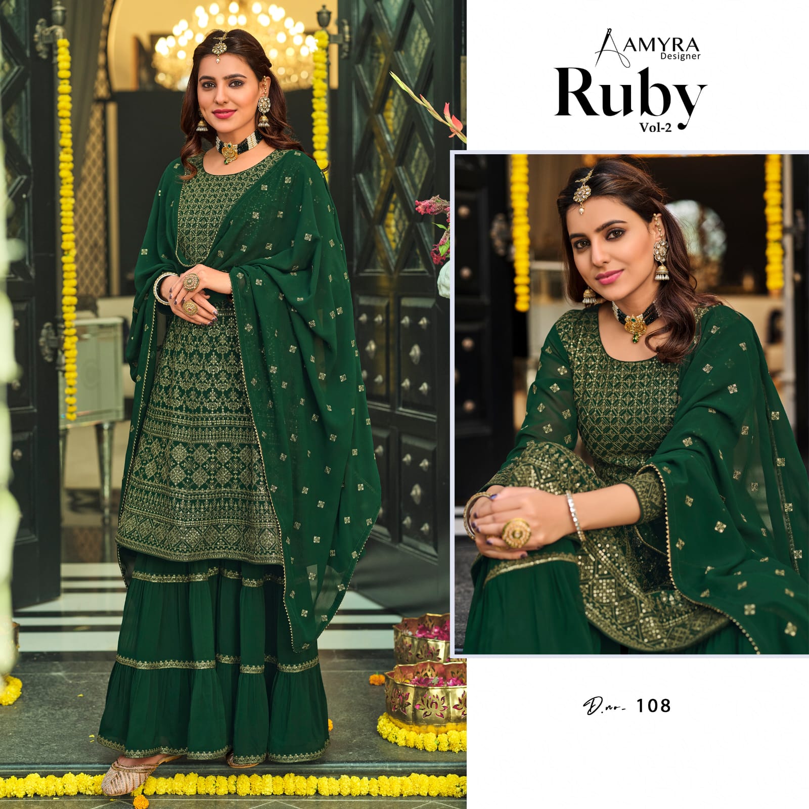amyra designer Ruby vol 2  georgette graceful look salwar suit catalog